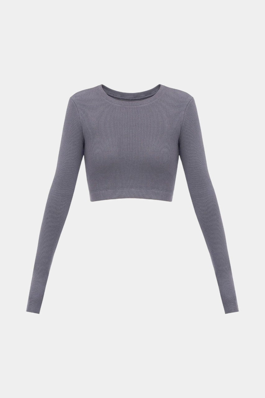 Сиреневый кроп-топ Anna SS22_TopANNA_STEEL GNZ