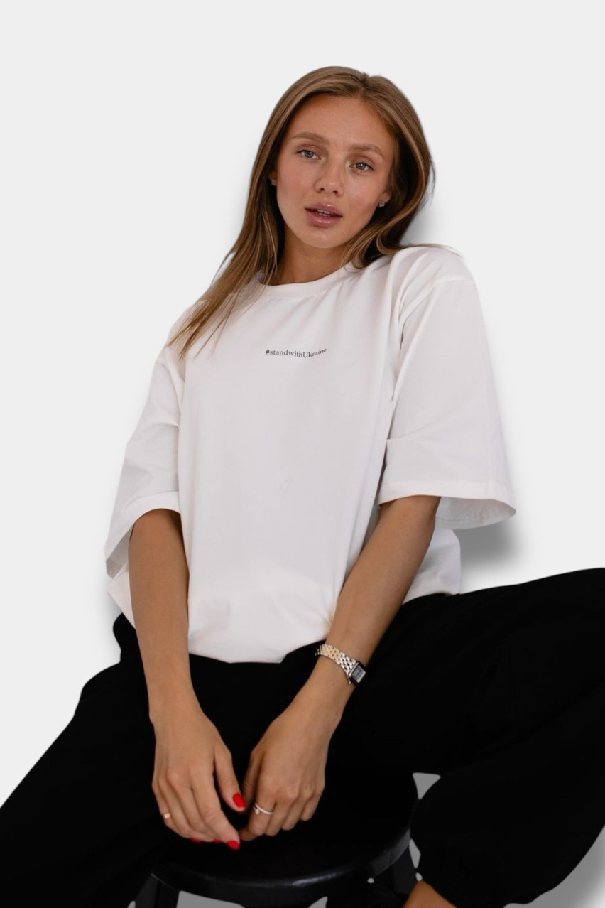 Молочная футболка #standwithUkraine SS22ST_F_Milk white GNZ