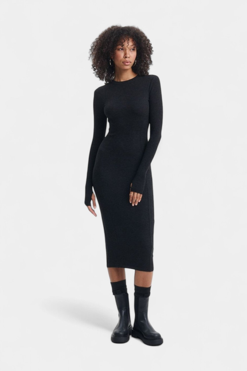 Антрацитова кашемірова сукня з круглим вирізом SS25DRcr.n_cash.long_Anth GNZ
