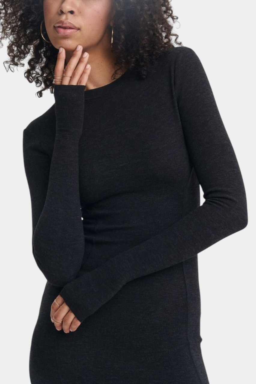 Антрацитова кашемірова сукня з круглим вирізом SS25DRcr.n_cash.long_Anth GNZ