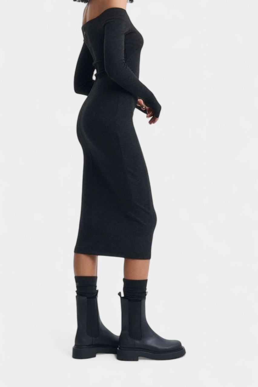 Антрацитова кашемірова сукня з відкритими плечима SS25DRbard_cash.long_Anth GNZ