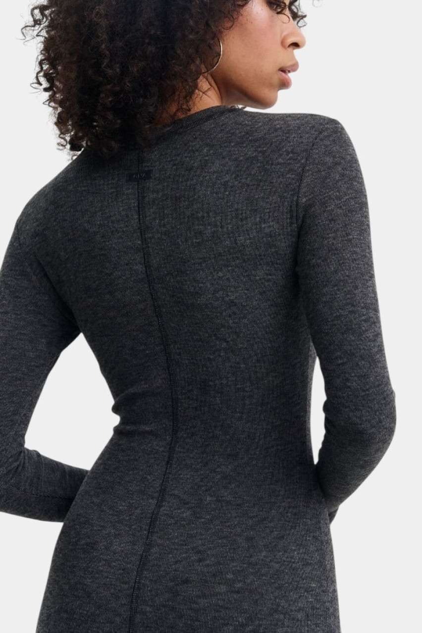 Темно-сіра кашемірова сукня з круглим вирізом SS25DRcr.n_cash.long_Grey GNZ