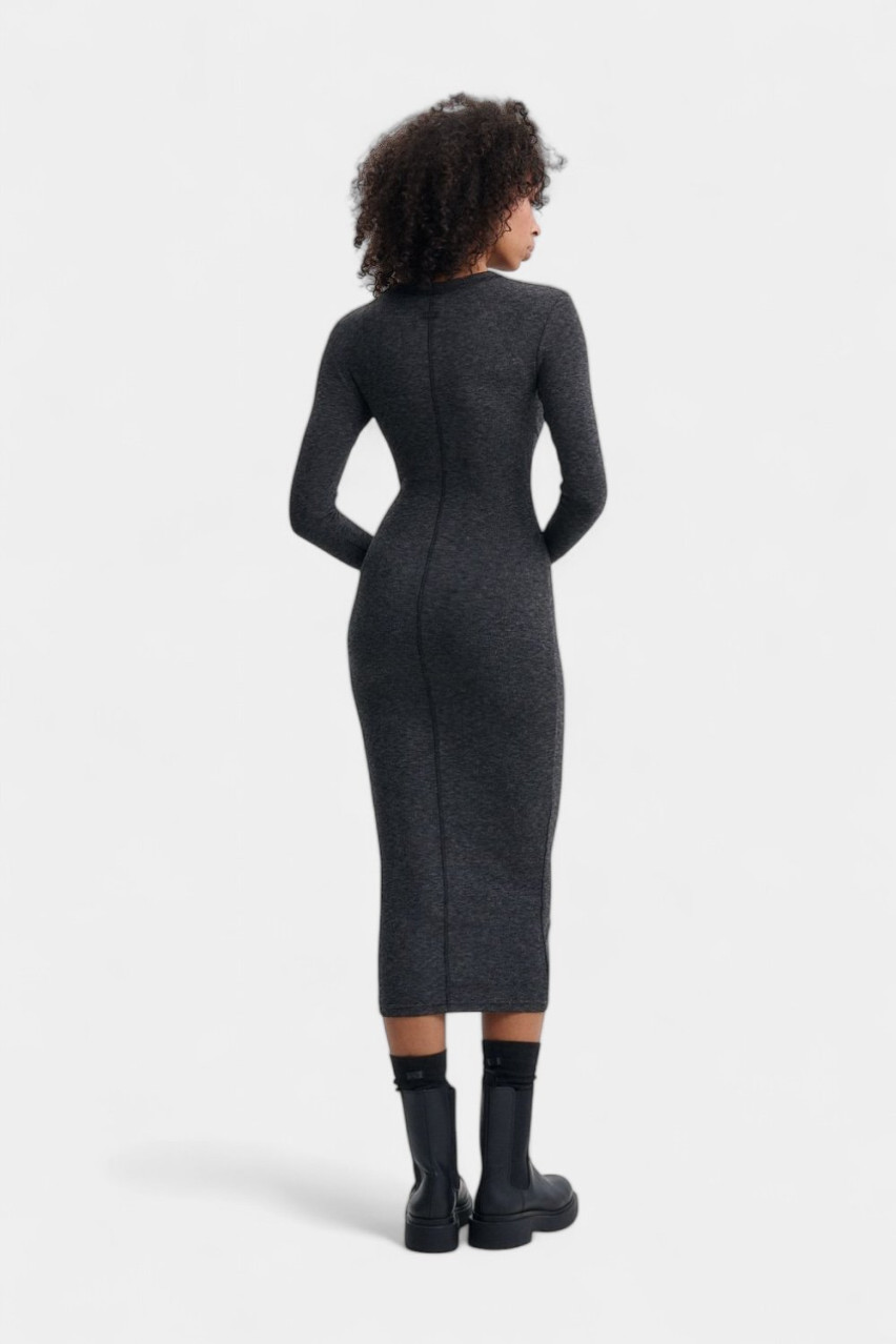 Темно-сіра кашемірова сукня з круглим вирізом SS25DRcr.n_cash.long_Grey GNZ