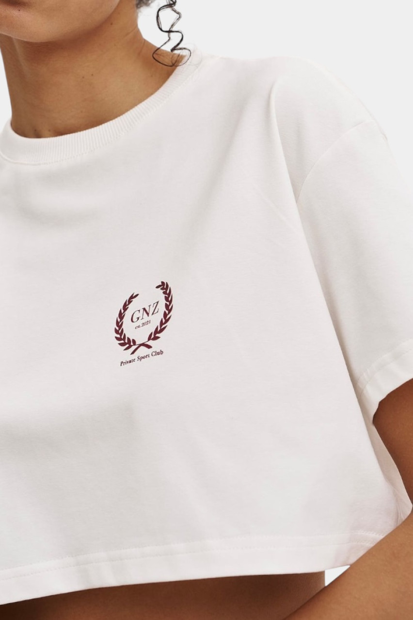 Молочная укороченная футболка Vintage GNZ
