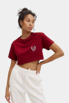 Укороченная бордовая футболка Vintage