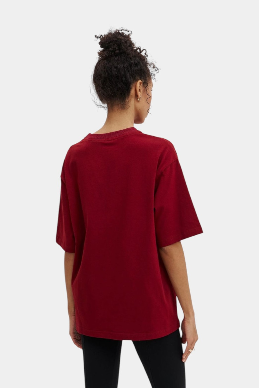 Бордовая оверсайз футболка Vintage GNZ