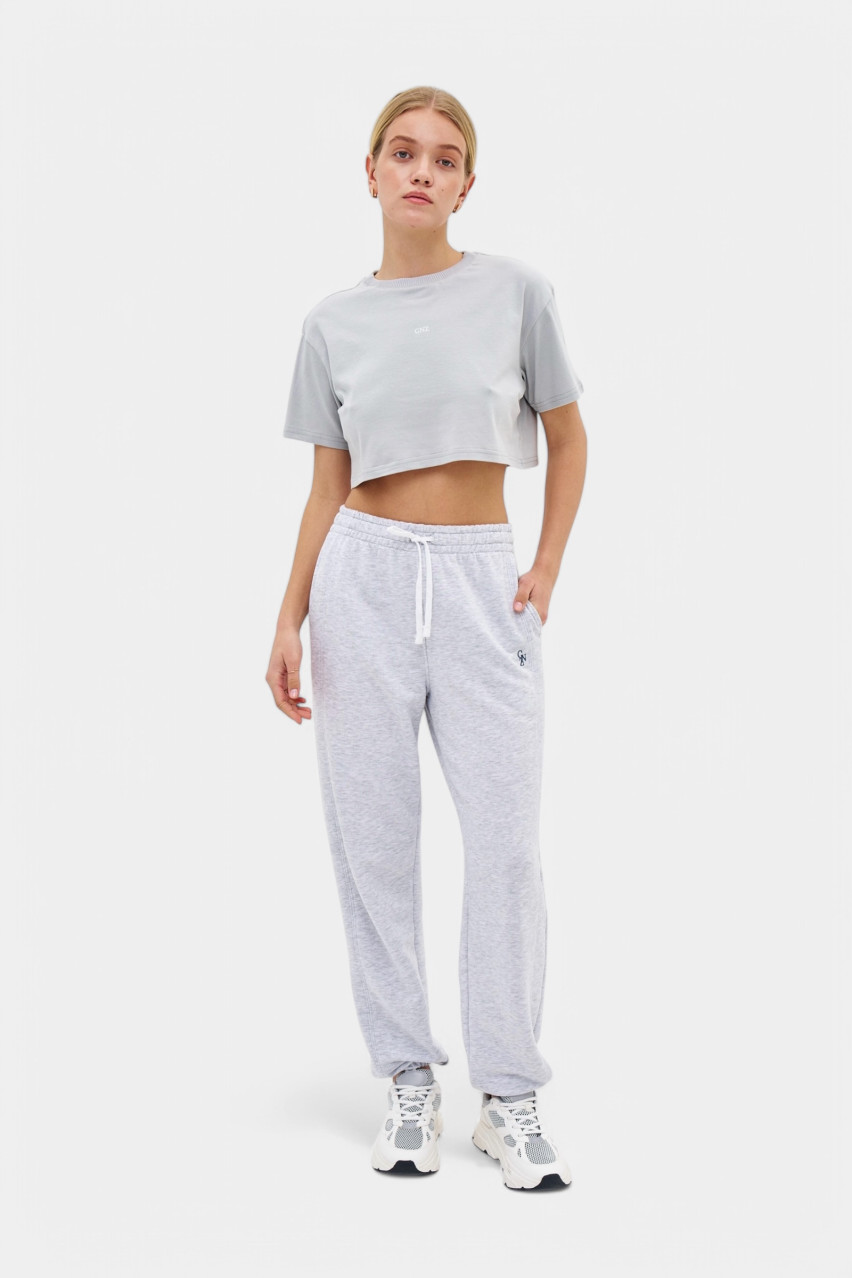 Серая укороченная футболка Permanent Collection GNZ