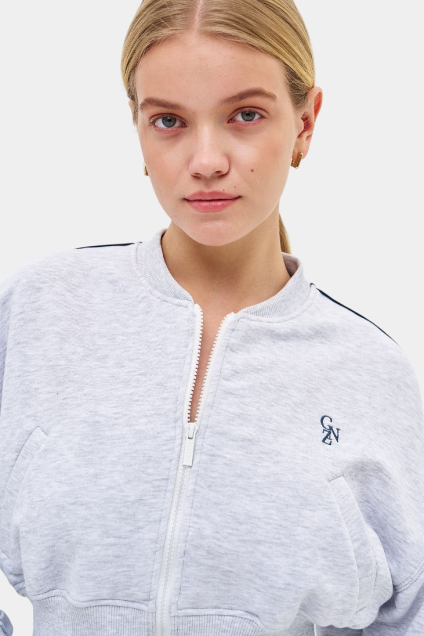 Сірий світшот Helen Elegance на блискавці GNZ