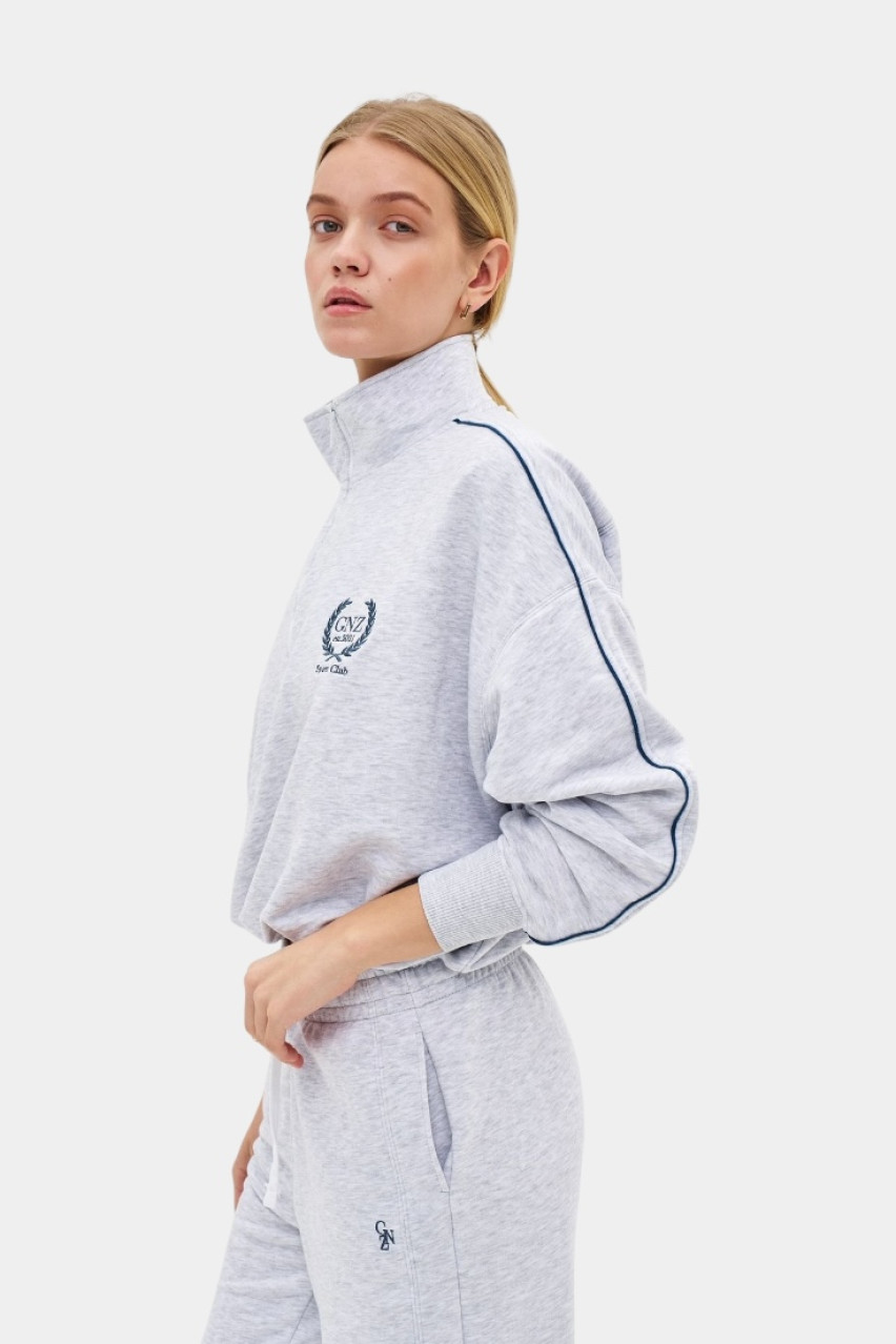 Сірий світшот Elegance на блискавці GNZ