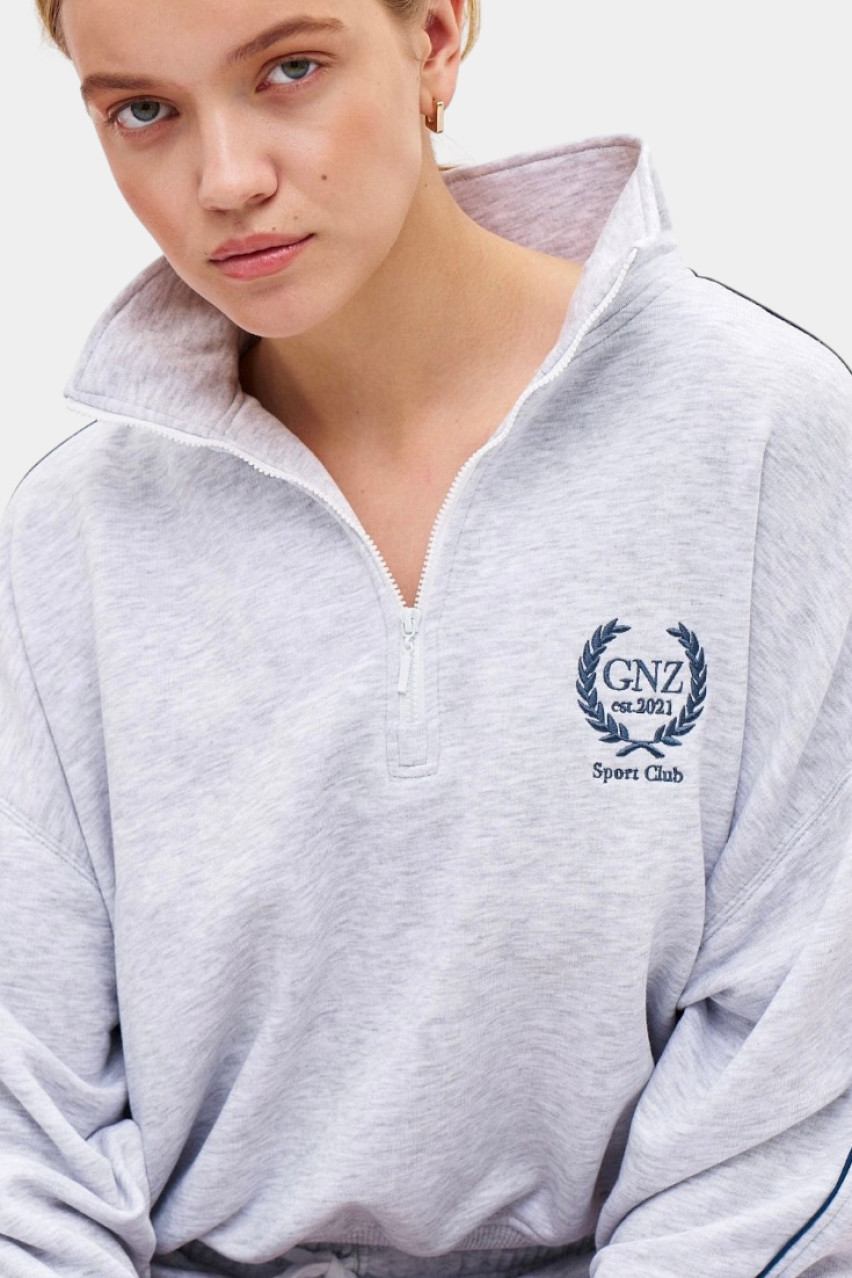 Сірий світшот Elegance на блискавці GNZ