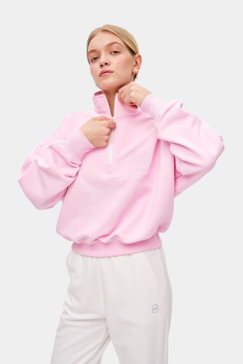 Розовый свитшот Elegance на молнии GNZ