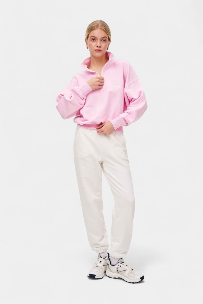 Розовый свитшот Elegance на молнии GNZ