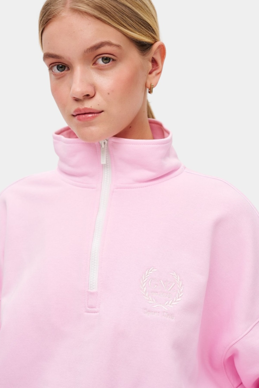 Розовый свитшот Elegance на молнии GNZ