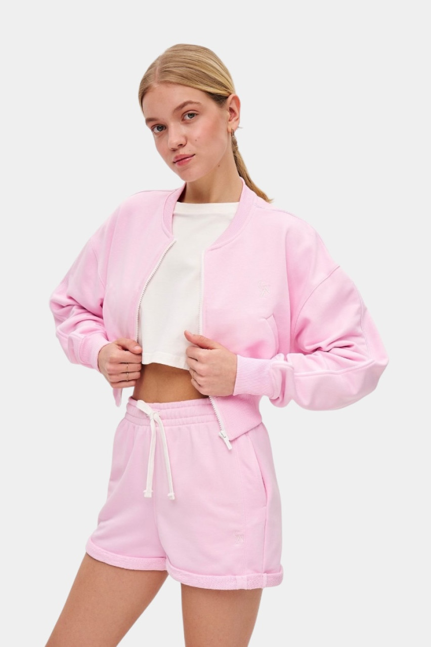 Розовый свитшот Helen Elegance на молнии GNZ