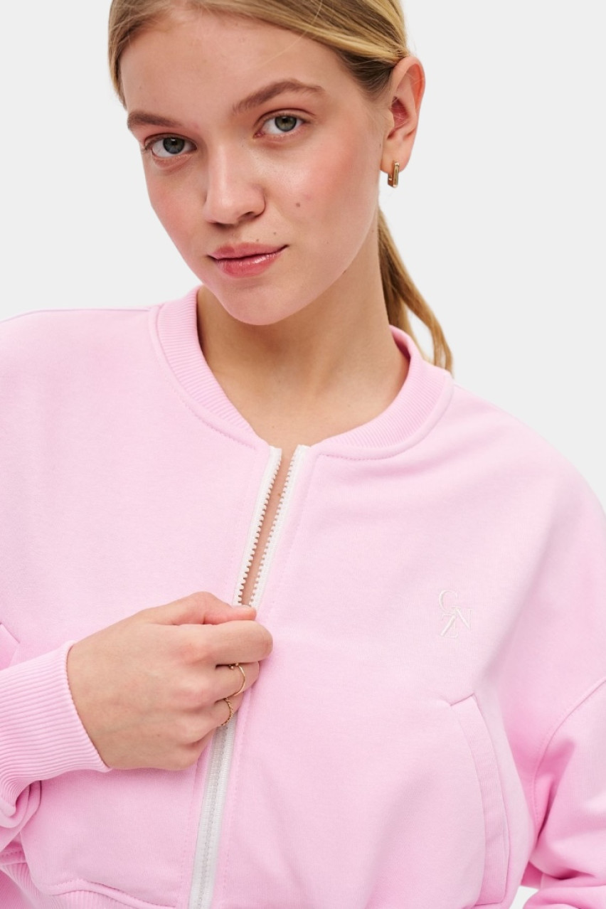 Розовый свитшот Helen Elegance на молнии GNZ