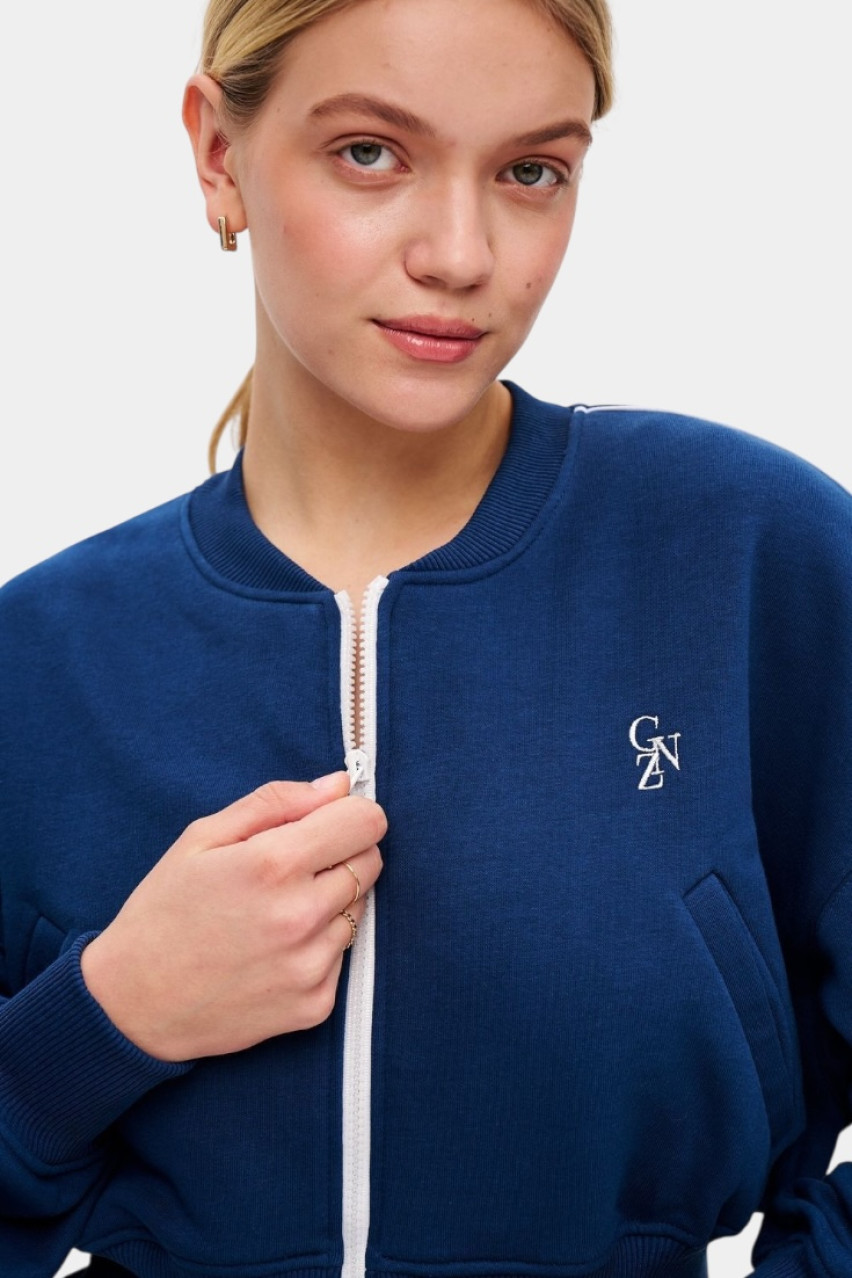 Синий свитшот Helen Elegance на молнии GNZ