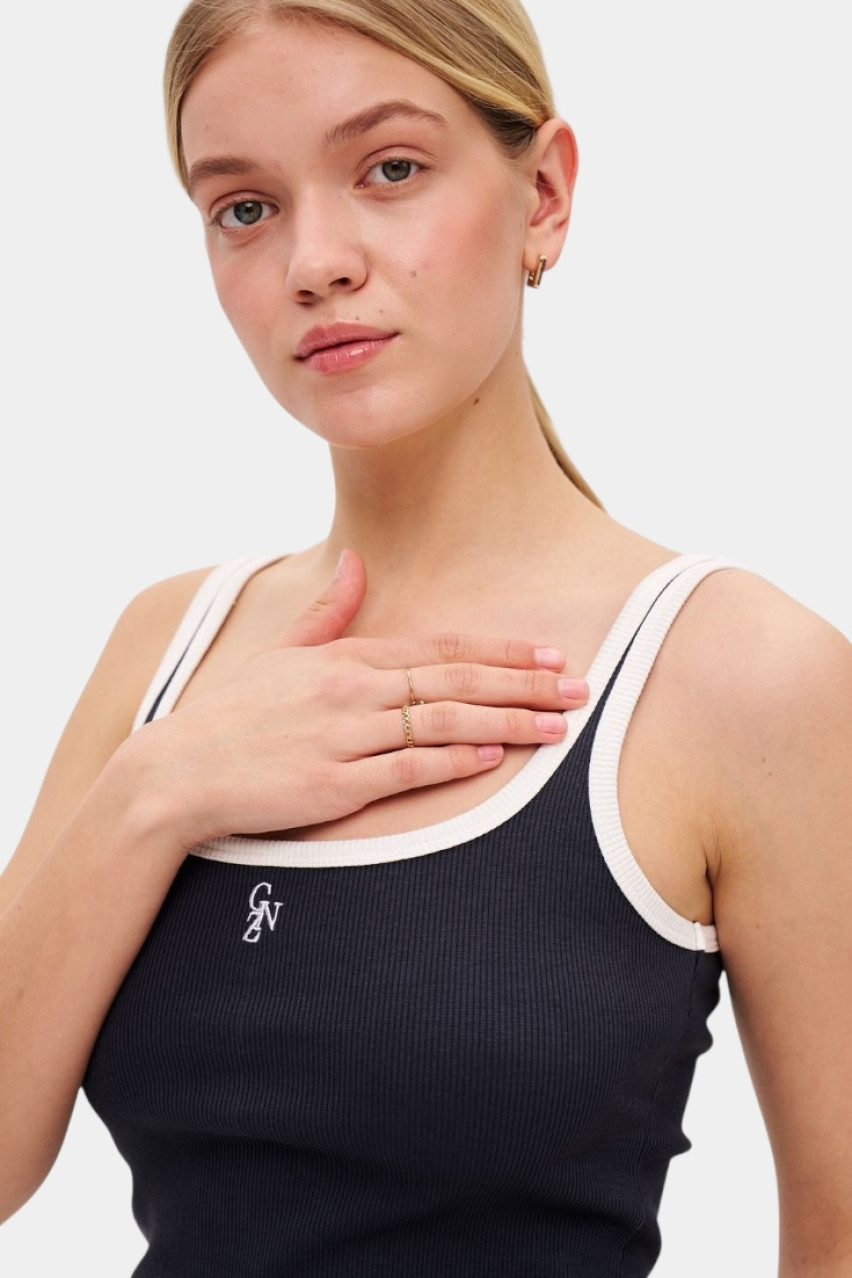 Графітова майка Coco з контрастним кантом GNZ