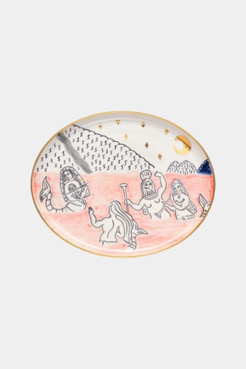 Овальна тарілка «Ведмідь-гора» з русалками PL-106-MM GUNIA Project