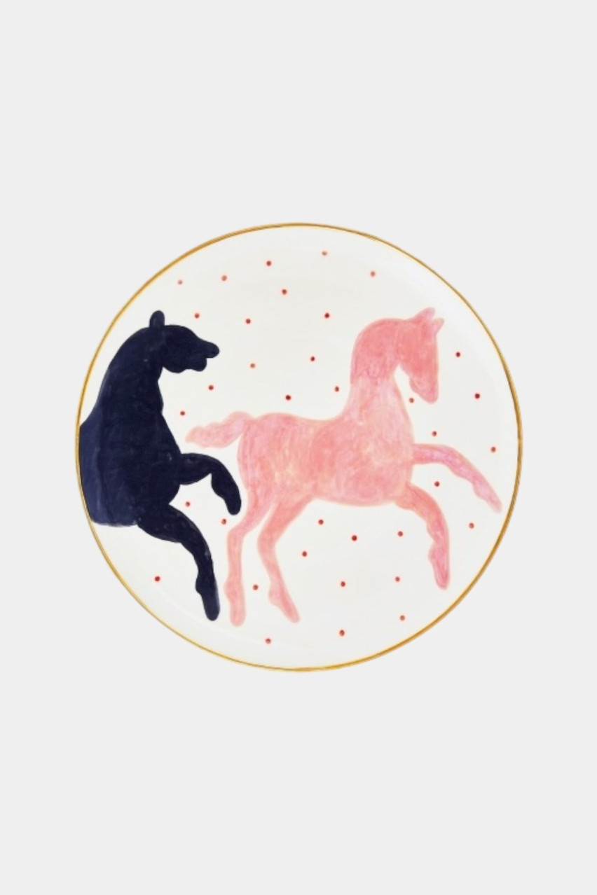 Керамическая тарелка с лошадьми PL-007-EA-32 GUNIA Project