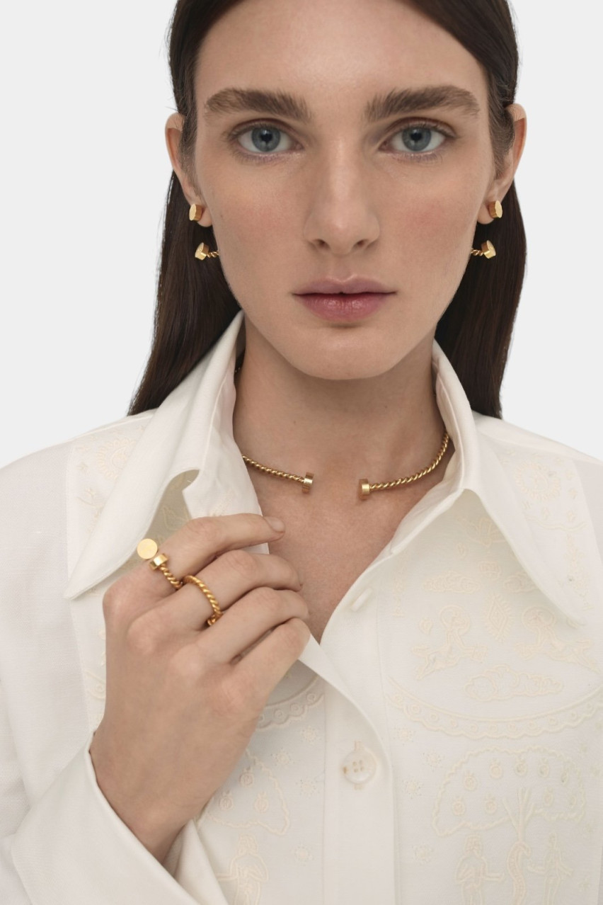 Позолоченное кольцо «Гривна» RR-001-RU GUNIA Project