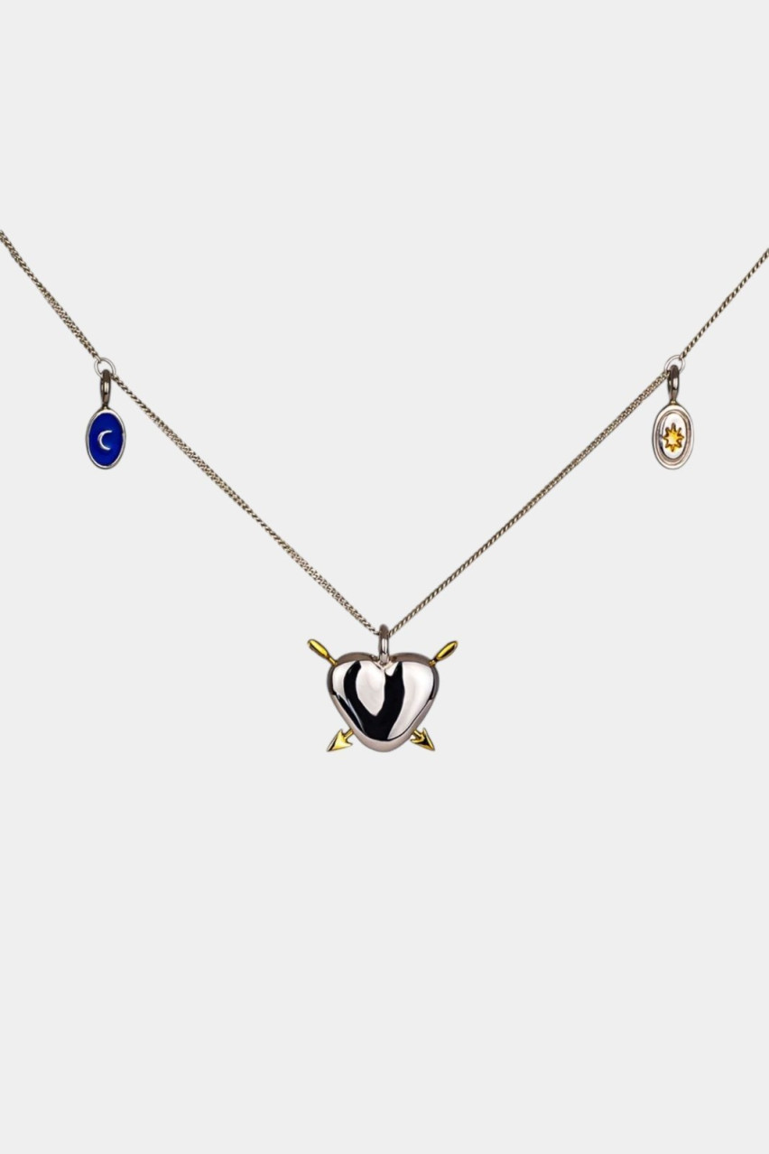 Срібне кольє з підвісом-серце та медальйонами PD-003-IN GUNIA Project