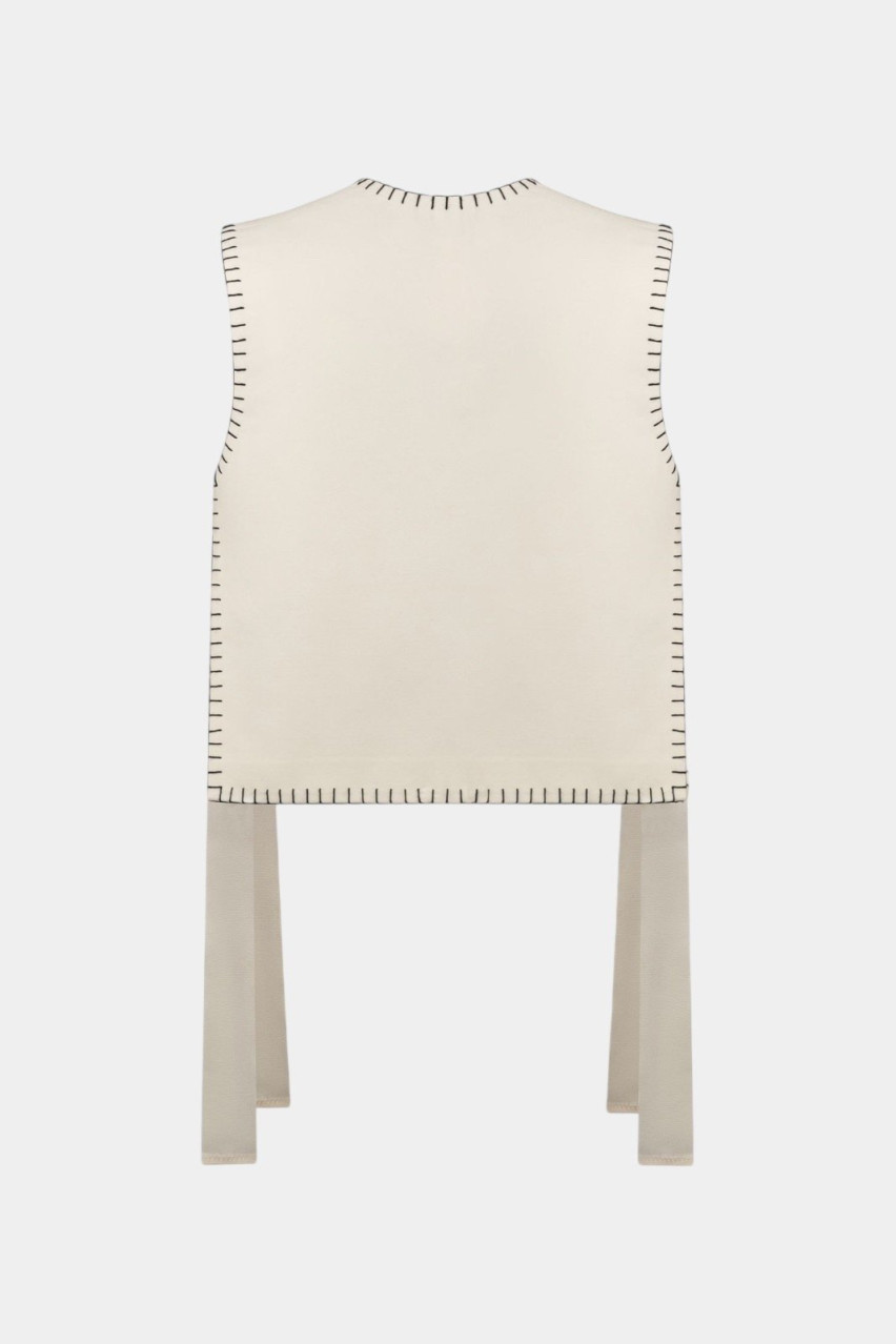 Молочний вишитий жилет «Вацлава» VT-001-VS GUNIA Project