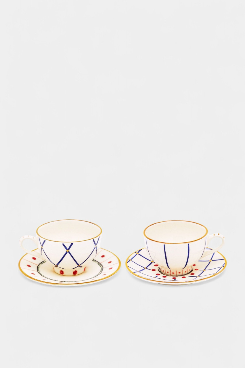 Набор из двух чашек и блюдец TC-001-EA GUNIA Project (разноцветный)