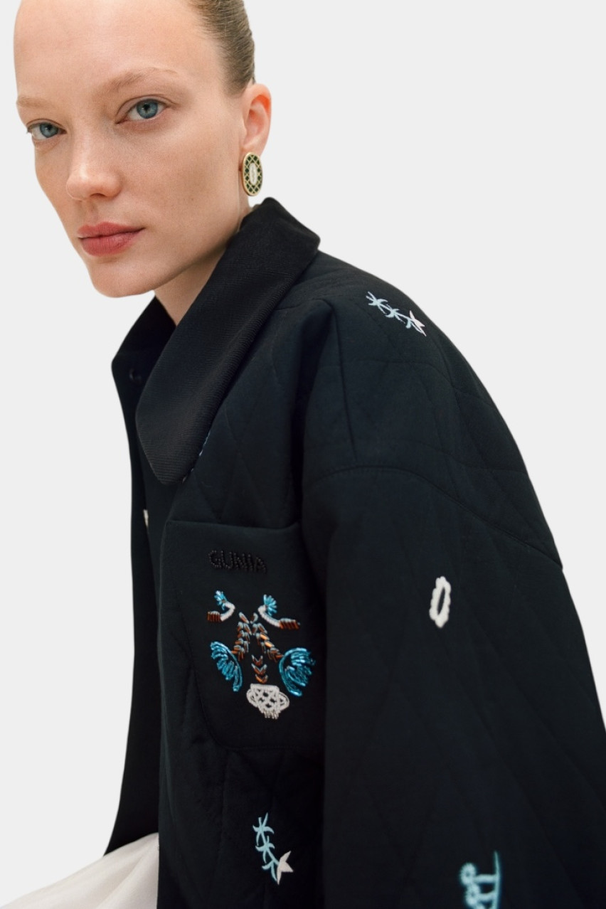 Зеленые серьги «Змея» с позолотой EA-003-SN GUNIA Project