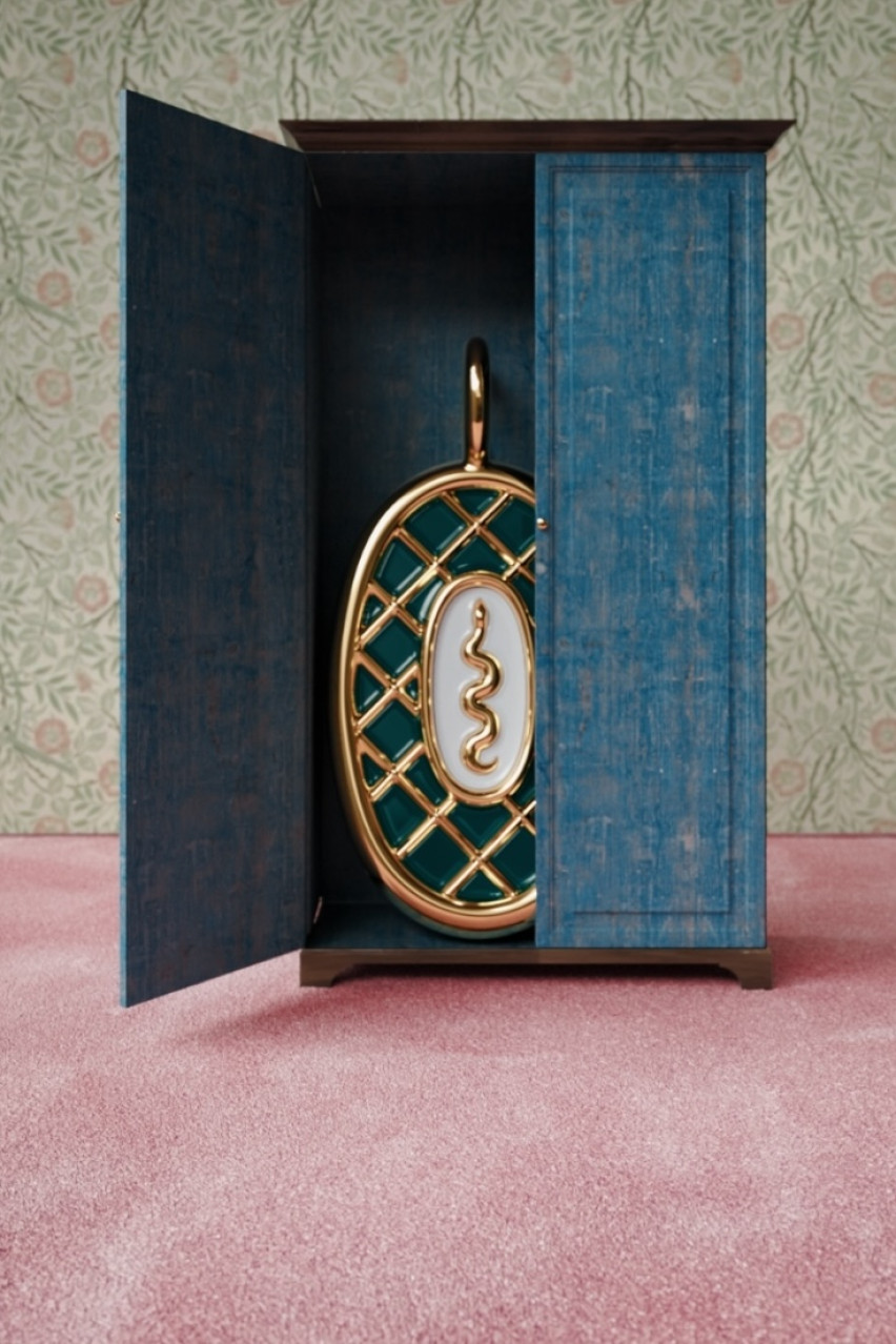 Зеленый подвес «Змея» с позолоченной цепочкой PD-002-SN GUNIA Project