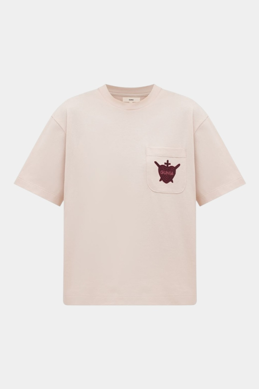 Бежевая футболка «Серце» TS-001-FW GUNIA Project
