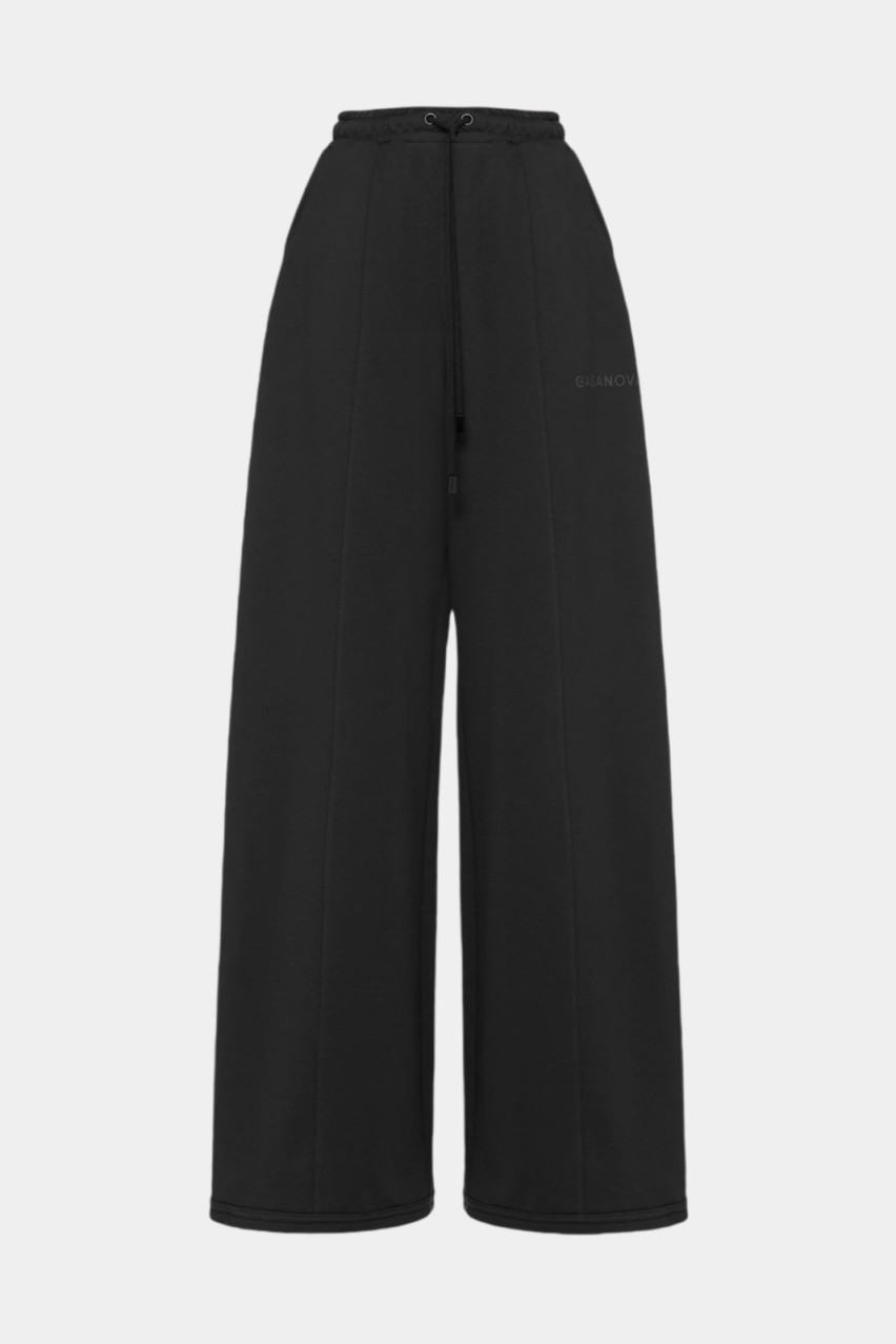 Черные широкие спортивные штаны 07PantS001C GASANOVA