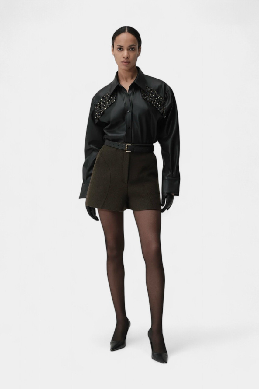 Хаки текстурированные шорты 07Short512W GASANOVA