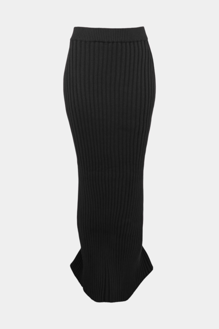 Черная плетеная юбка макси 07Skirt290W GASANOVA C47