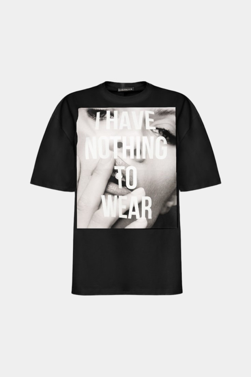 Черная футболка Nothing To Wear 09Tee-s03C GASANOVA