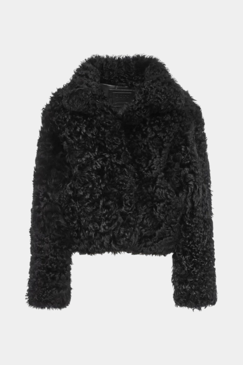 Чорна коротка шуба Tigrado GOT'S LABEL