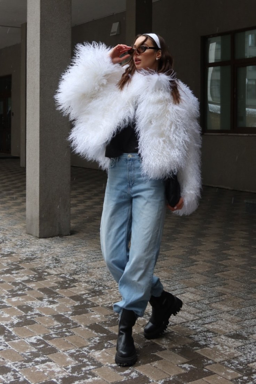 Белая короткая шуба Llama GOT'S LABEL