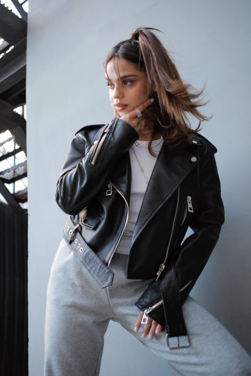 Черная куртка из гладкой кожи GOT'S LABEL