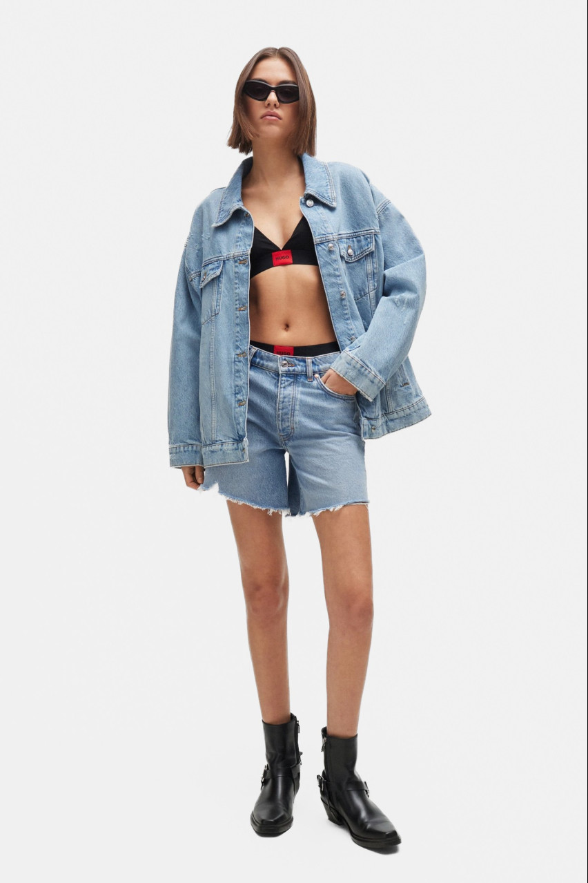 Блакитна джинсова куртка HUGO