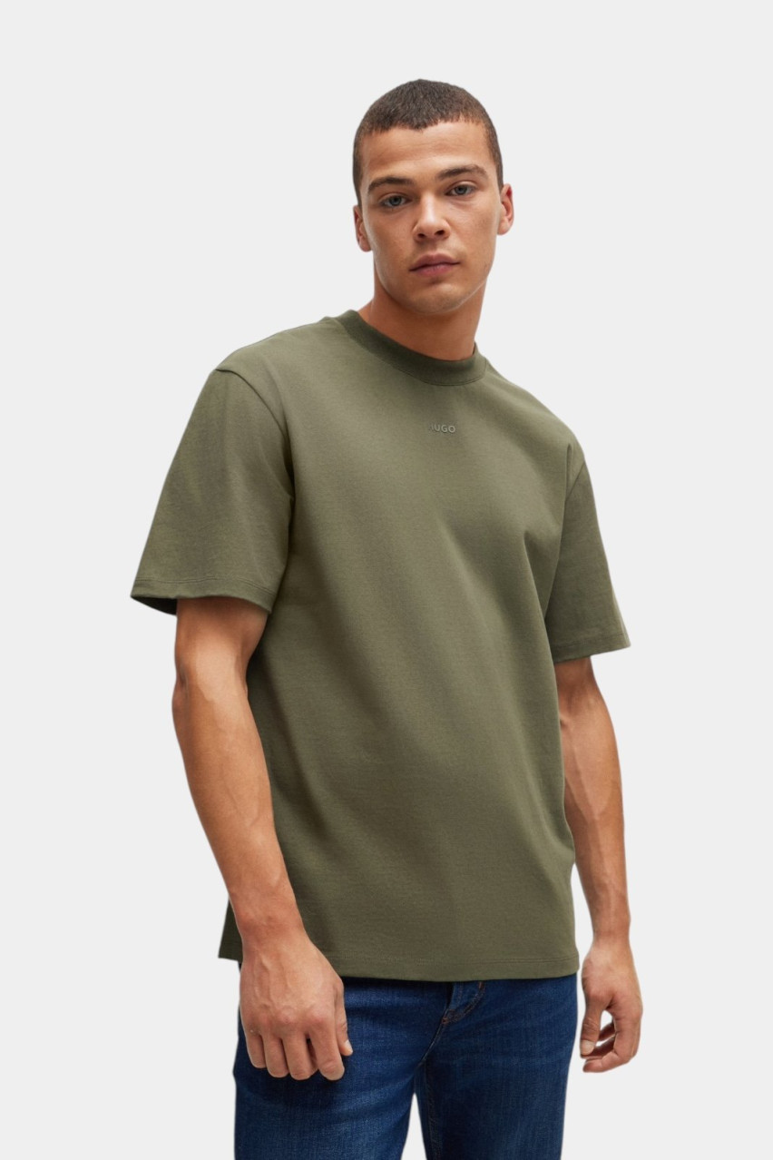 Хаки хлопковая футболка Dapolino 50488330 257 HUGO