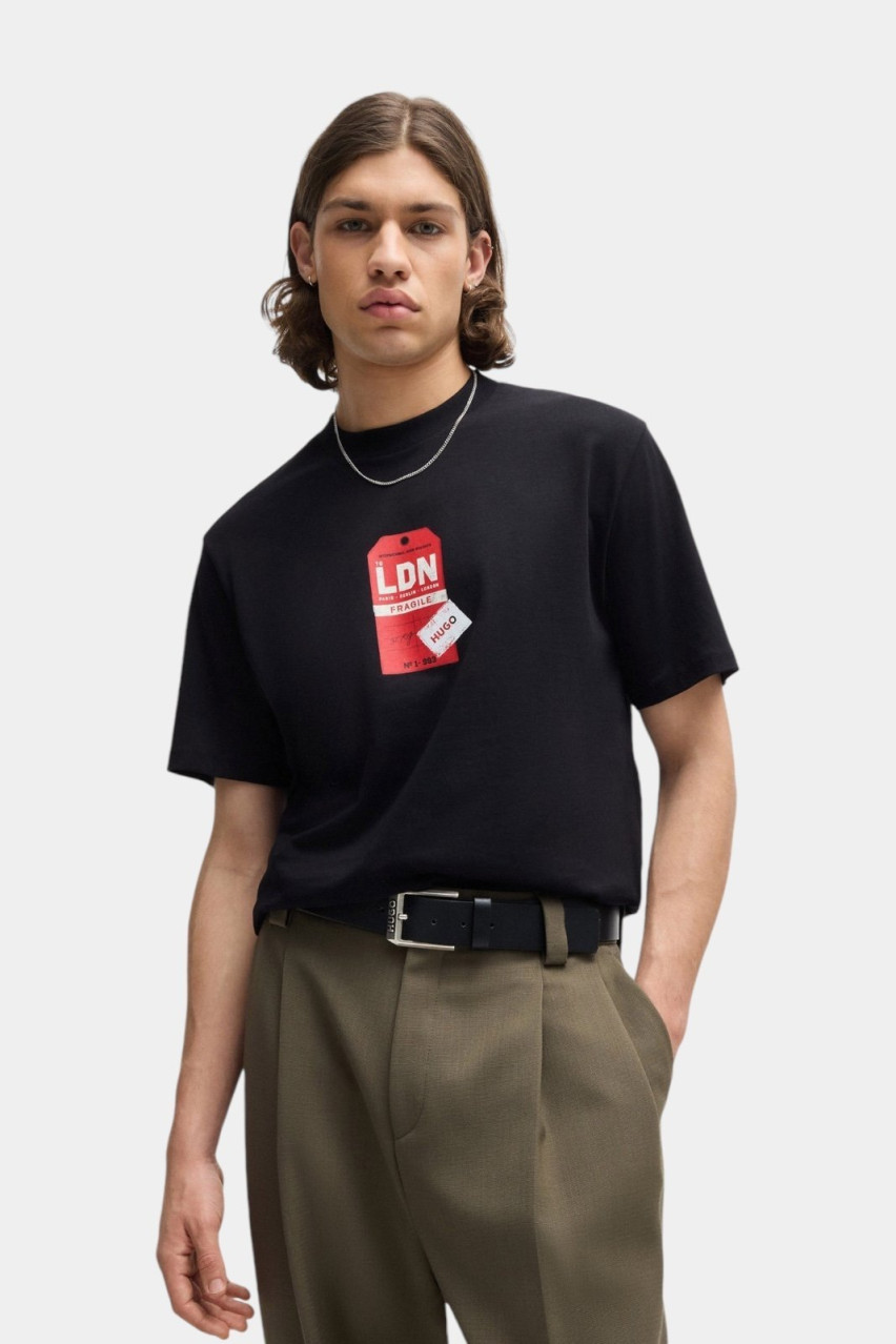 Черная футболка Ditroso с принтом 50516738 001 HUGO