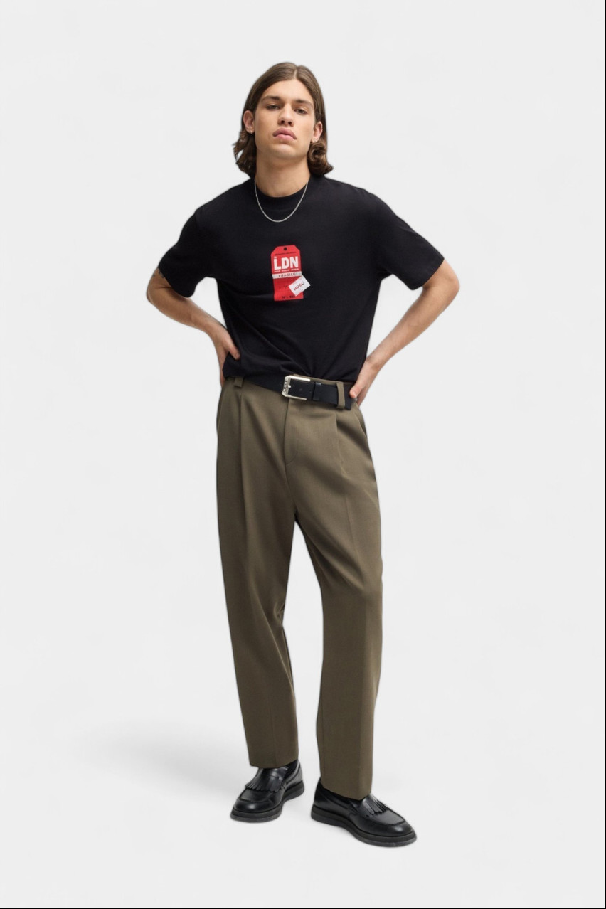 Черная футболка Ditroso с принтом 50516738 001 HUGO