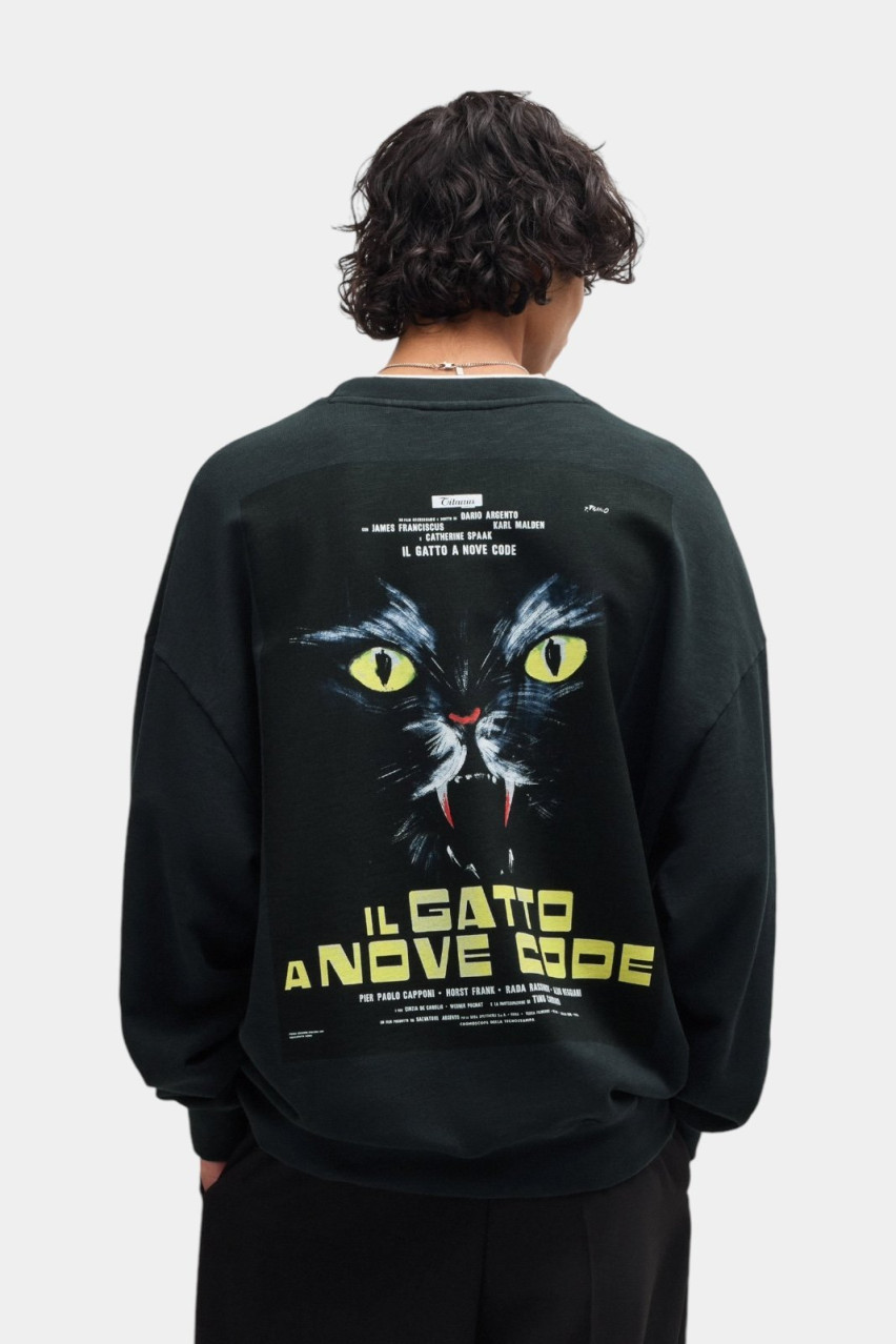 Черный хлопковый свитшот Dargentix с графикой в ​​стиле фильмов 70-х 50525755 001 HUGO