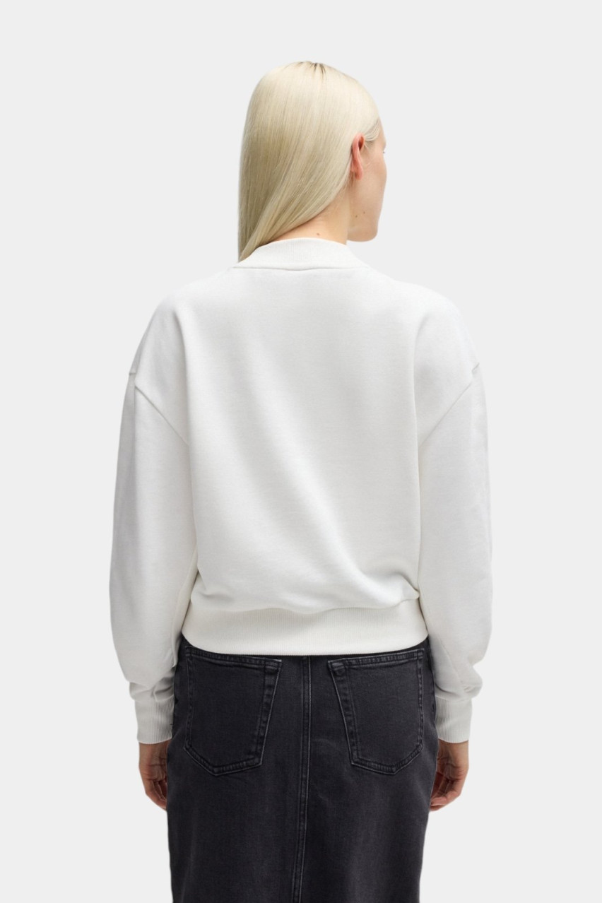 Белый хлопковый свитшот Deflorine с логотипом 50525753 102 HUGO