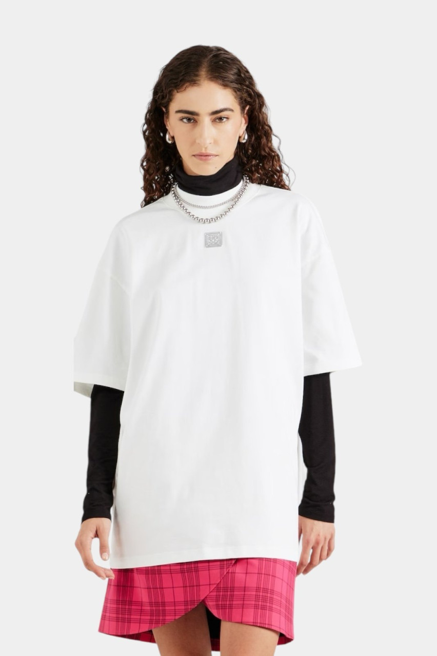 Біла бавовняна футболка Driselina з логотипом 50525752 102 HUGO