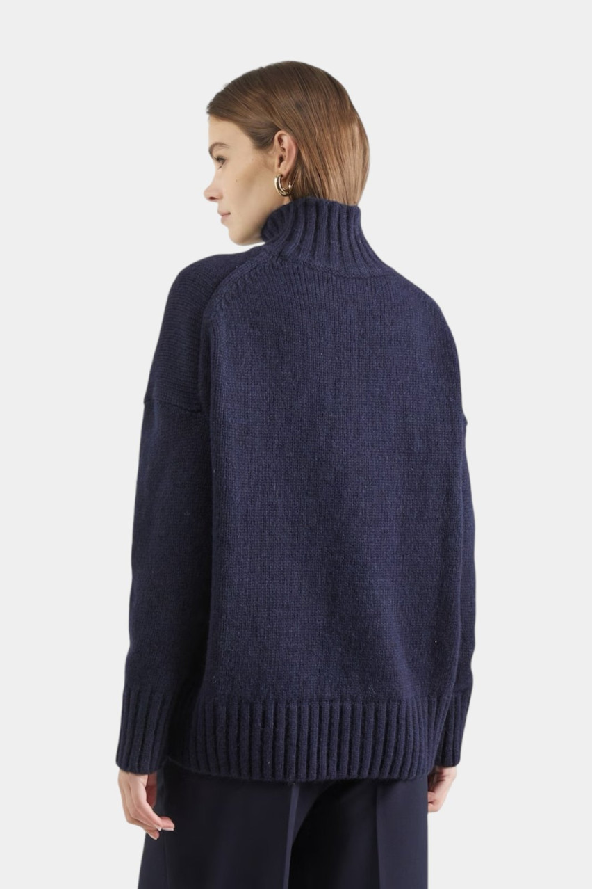 Темно-синій светр Scuple з акцентною кишенею 50518340 407 HUGO