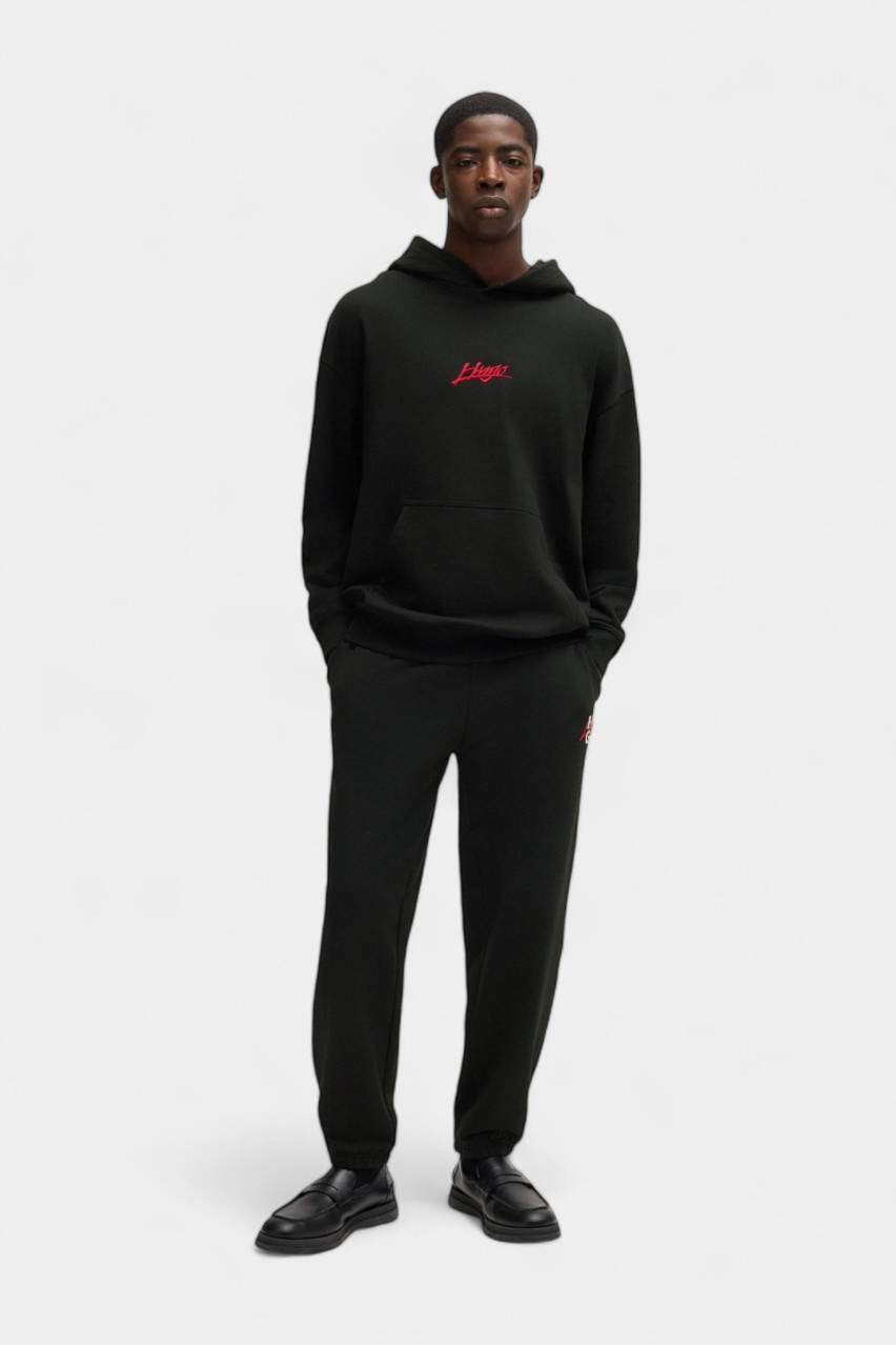 Чорний спортивний костюм з худі Dlogolong та спортивними штанами Dlogopante 50521070 001 + 50521082 001 HUGO