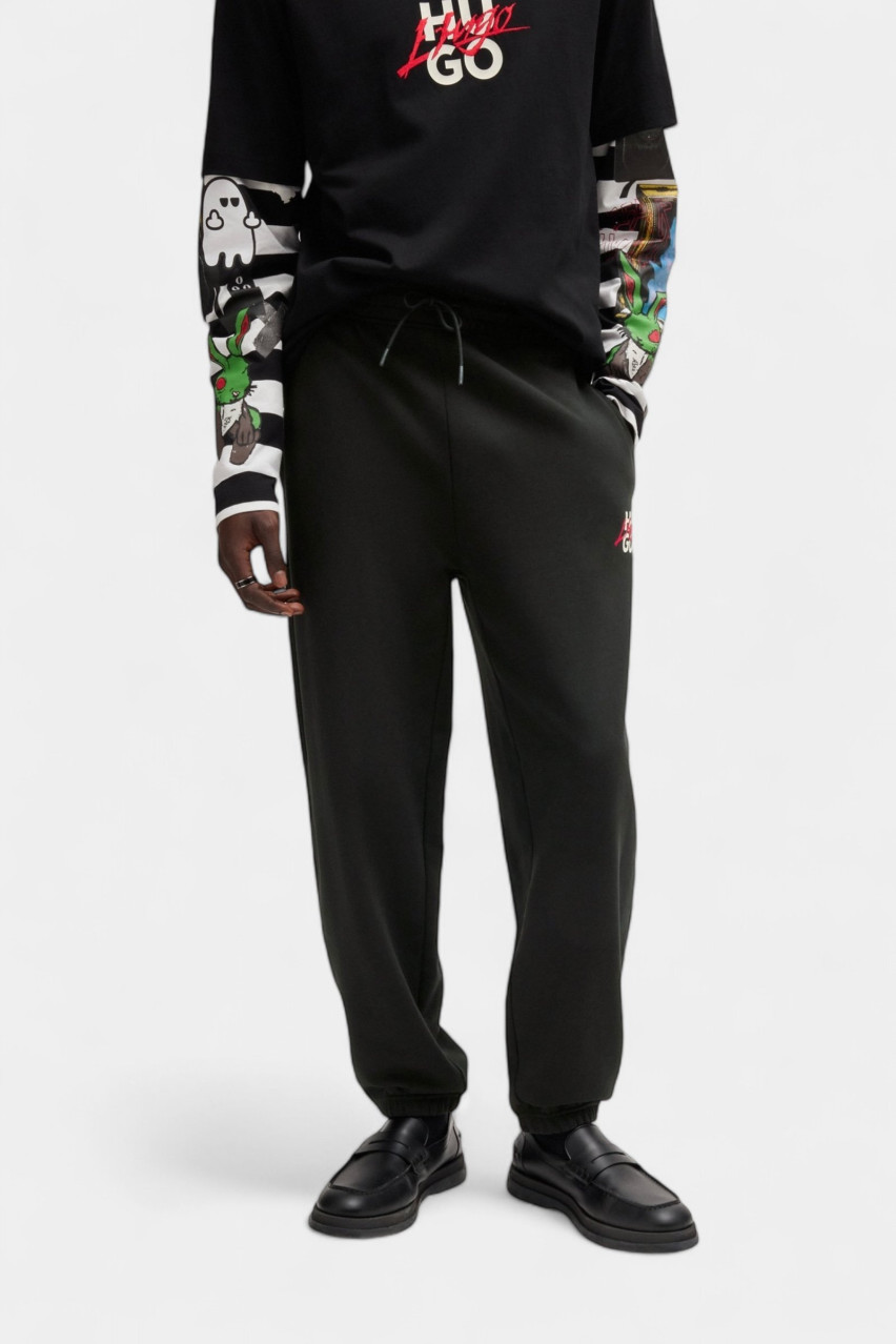 Чорний спортивний костюм з худі Dlogolong та спортивними штанами Dlogopante 50521070 001 + 50521082 001 HUGO