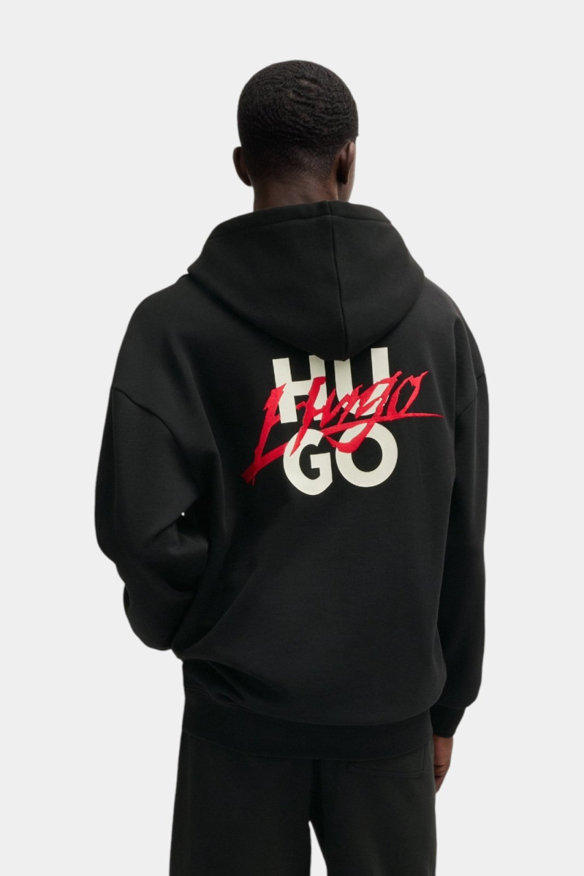 Чорний спортивний костюм з худі Dlogolong та спортивними штанами Dlogopante 50521070 001 + 50521082 001 HUGO