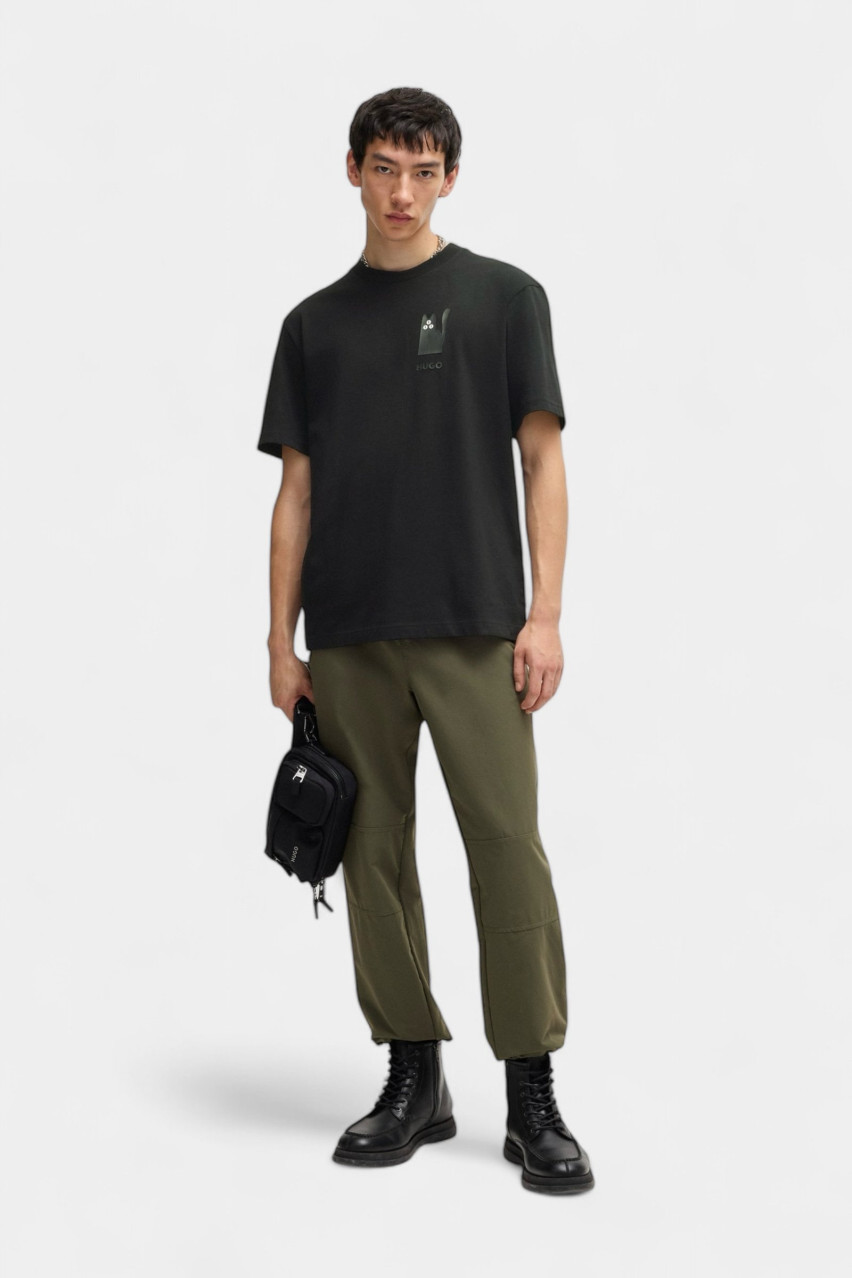 Черная хлопковая футболка Dicatiko с графикой, вдохновленной жанром Horror 50532325 001 HUGO