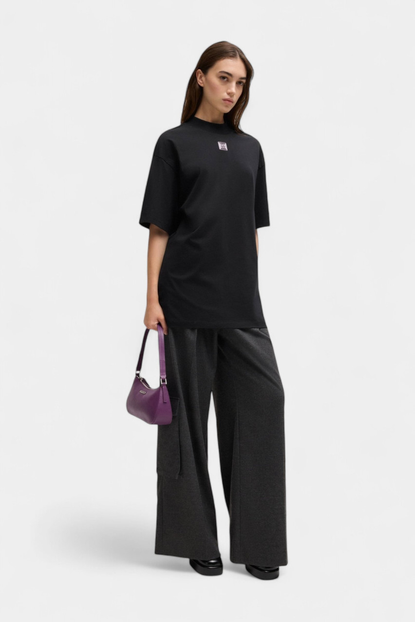 Чорна бавовняна футболка Driselina з логотипом 50525752 001 HUGO